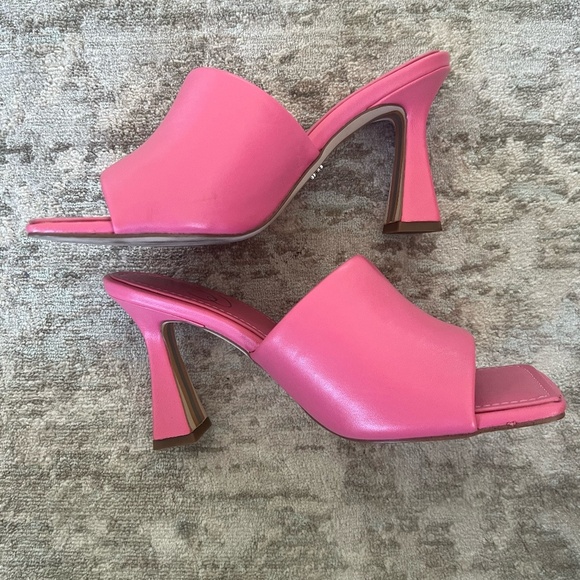 Sam Edelman Size 6.5 Carmen Square Toe Heel Sandals in Pink - Picture 1 of 7